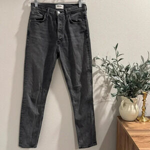 AGOLDE Women’s Nico High Rise Slim Fit Denim Jeans Ceremony Gray 25 Button Fly